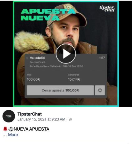 Juan Gaya promomocionando TipsterChat