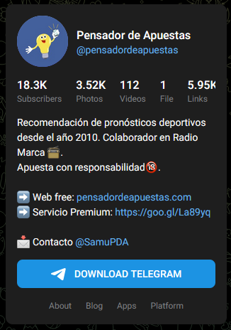 Pensador de Apuesta Telegram