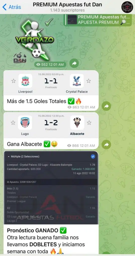 Fútbol Dan analizado como tipster especializado 2 photo 2022 08 16 16 56 47 - Pronosticadores Deportivos