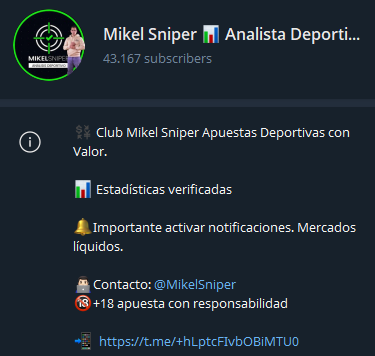 Canal Telegram Mikel Sniper