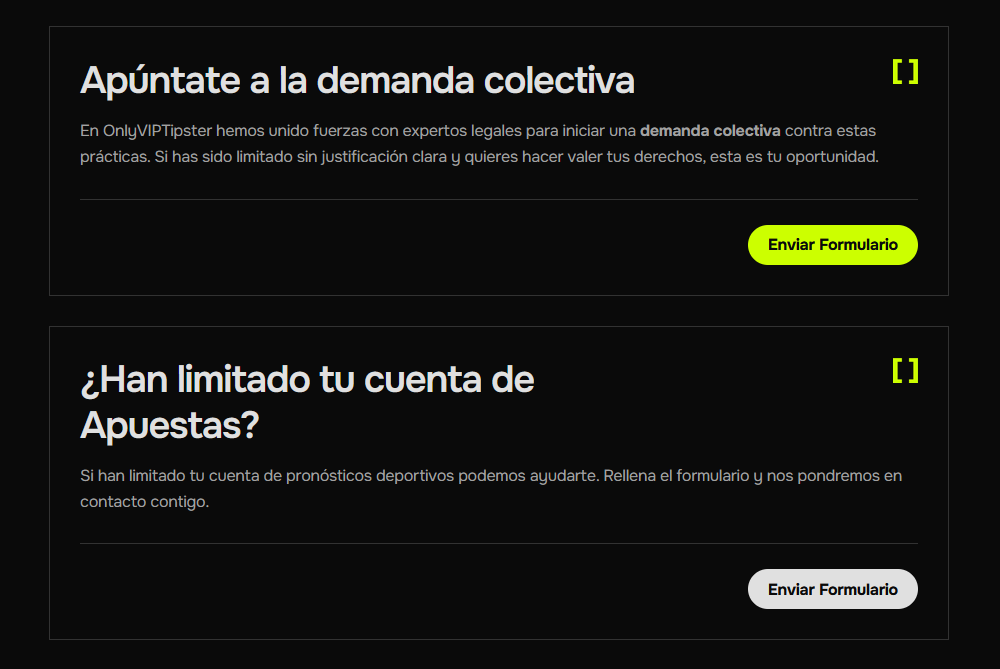 Demanda Colectiva Cuenta Limitada OnlyVIPTipster