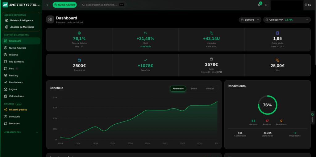 BetStats Pro: Registro automático de apuestas con IA que revoluciona el control de bankroll en 2026 1 Captura de pantalla 2026 05 13 a las 10.12.09 -